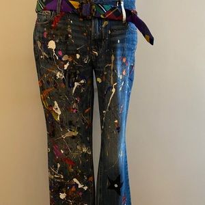 Hand painted jeans! One of a kind.
